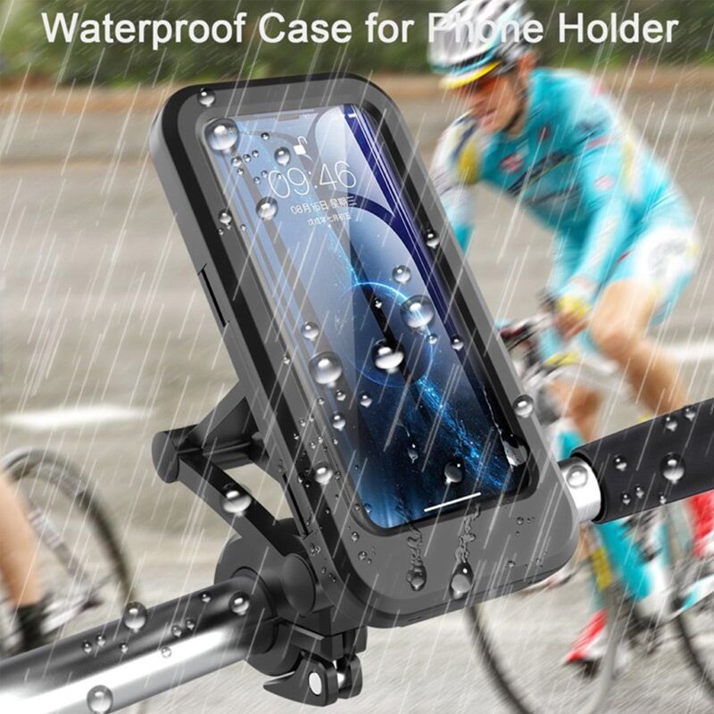 New Image Bicycle Motorcycle Phone Holder Case Bike Phone Bag for Mobile Smartphone Stand Support Scooter Cover Touch Screen