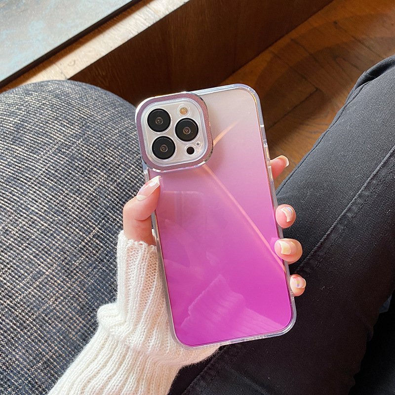 Luxury Color Laser Acrylic Camera Protective Phone Case For iPhone 13