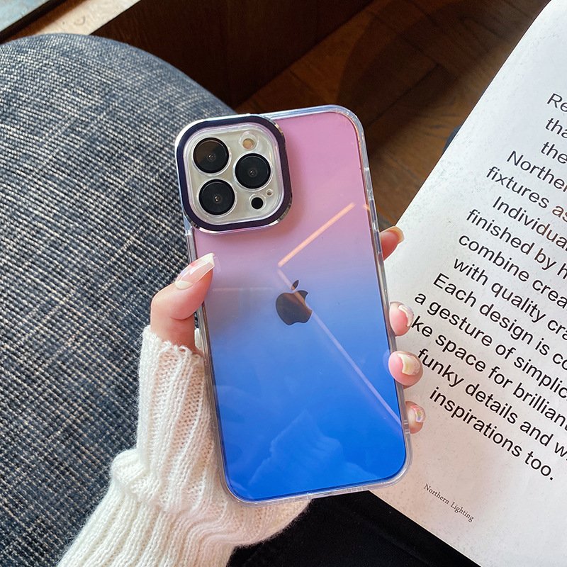 Luxury Color Laser Acrylic Camera Protective Phone Case For iPhone 13