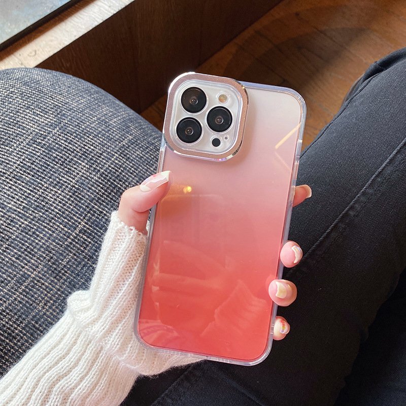 Luxury Color Laser Acrylic Camera Protective Phone Case For iPhone 13