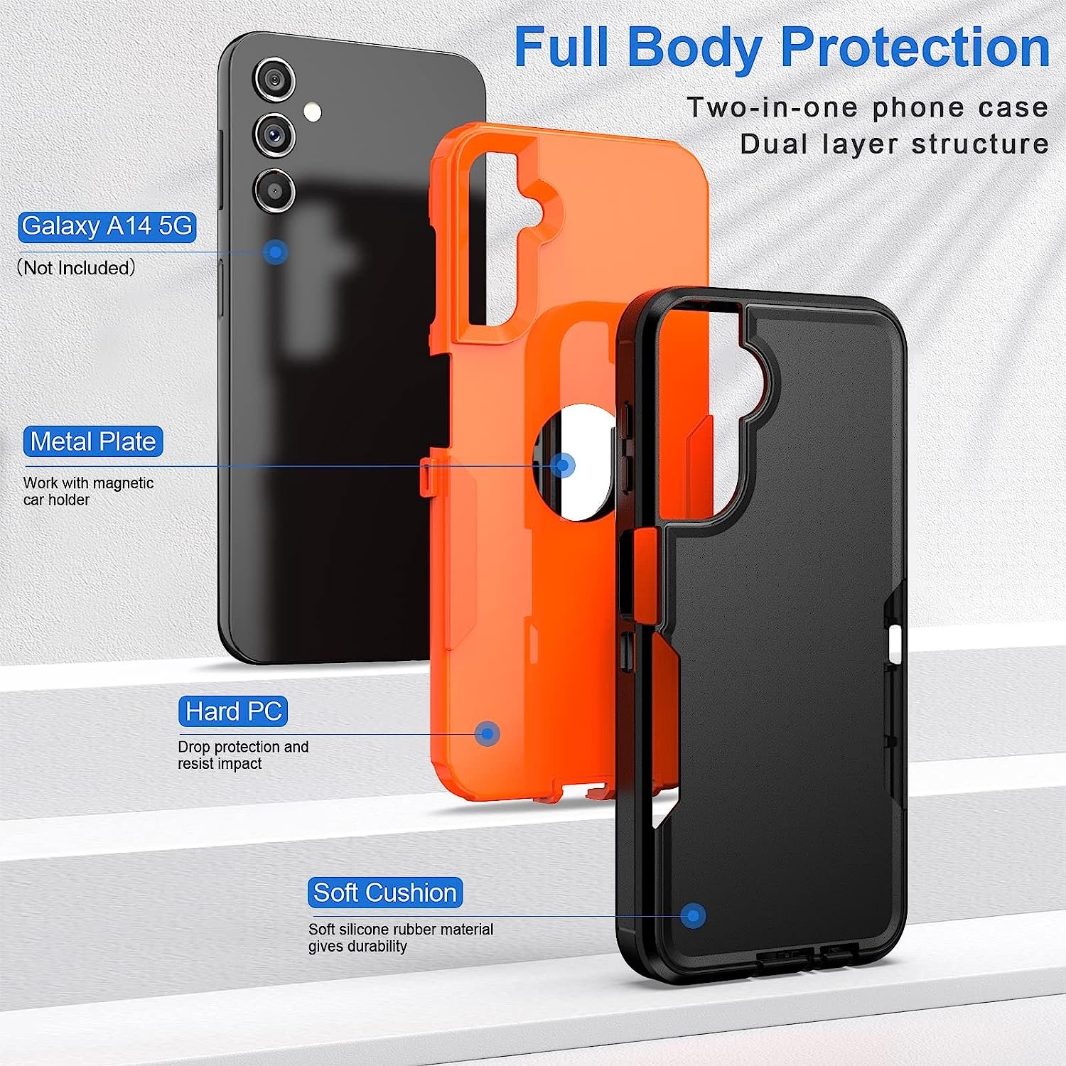 Mobile Phone Cases For Samsung Galaxy A25 5G A15 A05S A14 A34 A54 5G TPU Plastic Heavy Duty Shockproof Case Cover For Girl Men
