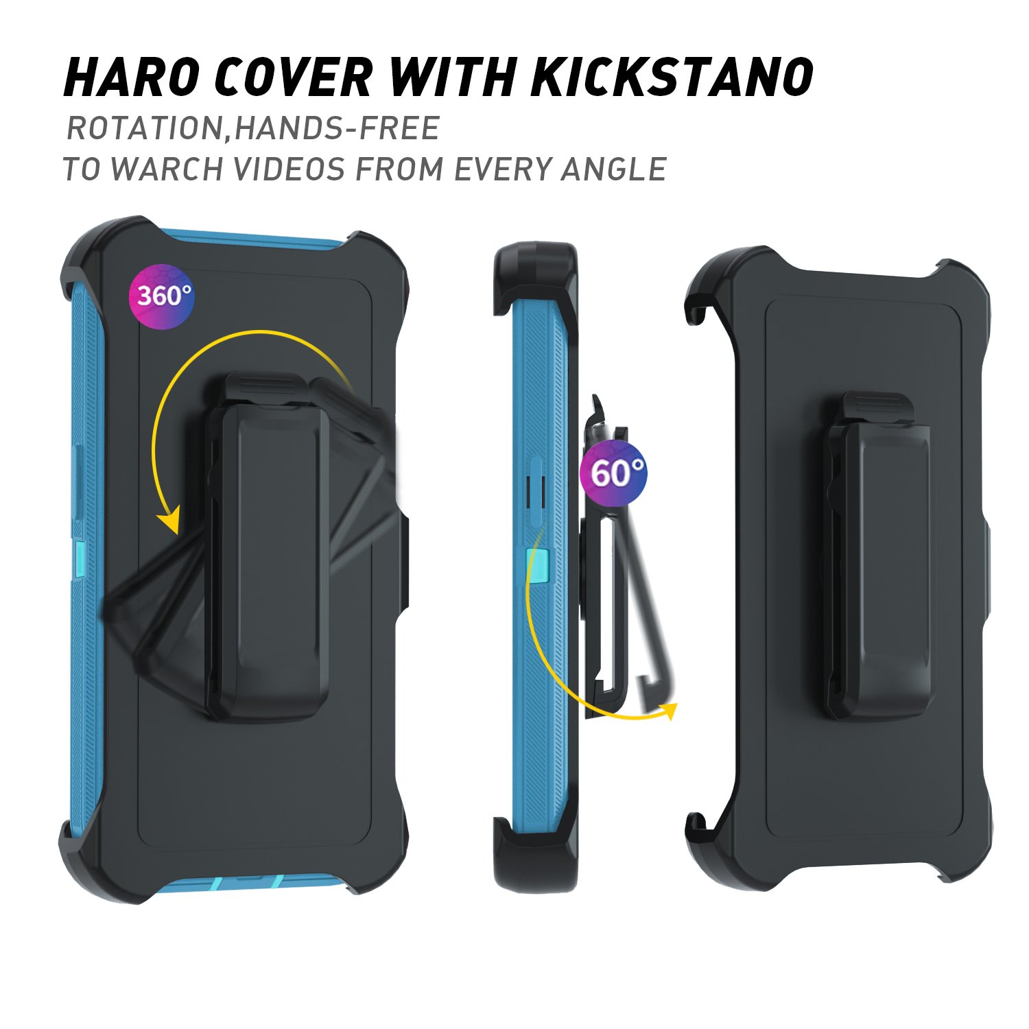 Anti-Fingerprint Back Cover Belt Clip Kickstand Defender Case For iPhone 14 Series TPU+Hard PC iPhone Case