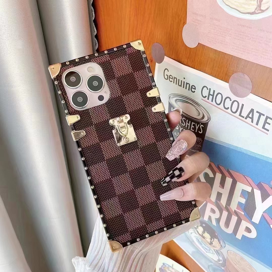 2024 Luxury Fashion Retro Plaid Leather Phone Case For IPhone 14 13 12 11 PRO MAX