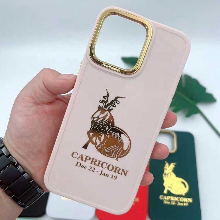 luxury premium fashion soft tpu hot stamping capricorn constellation design mobile phone case for iphone 15 14 13 12 11 pro max