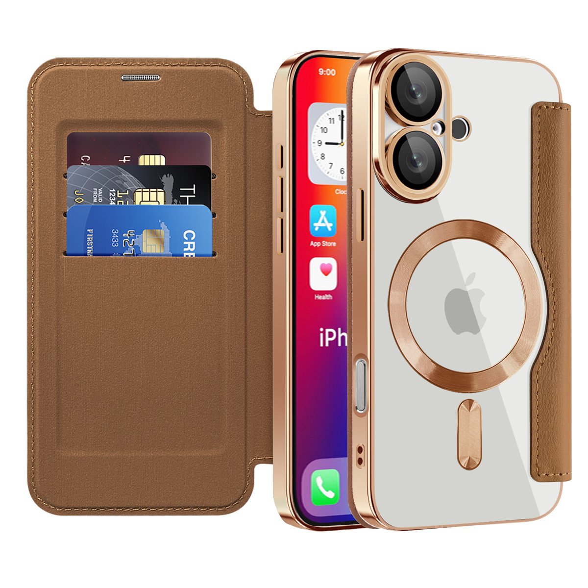 In Stock for iPhone 16 flip cover RFID wallet card holder PU leather phone case wireless charging for samsung pixel 15 14 13