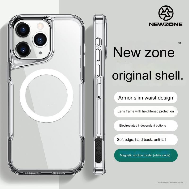 Premium Transparent Magnetic Phone Case Clear Soft TPU Acrylic Hard Cover Shockproof Shell For iPhone 11 12 13 14 15 Pro Max