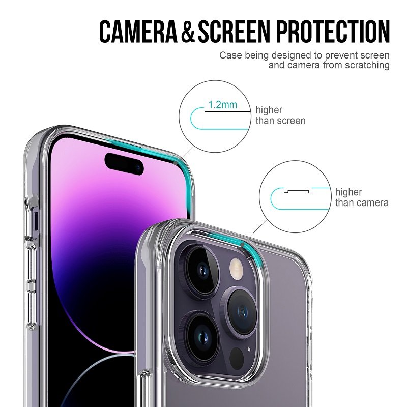 For iPhone 14 Pro Max 13 12 Clear Case Anti Yellow Shockproof Bumper Hard PC Phone Case for iPhone 14 New Cover