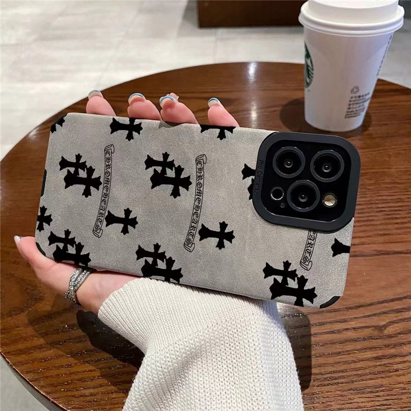 fashion designer brand jesus cross print soft leather phone case for iphone 15 14 13 12 11 pro max plus