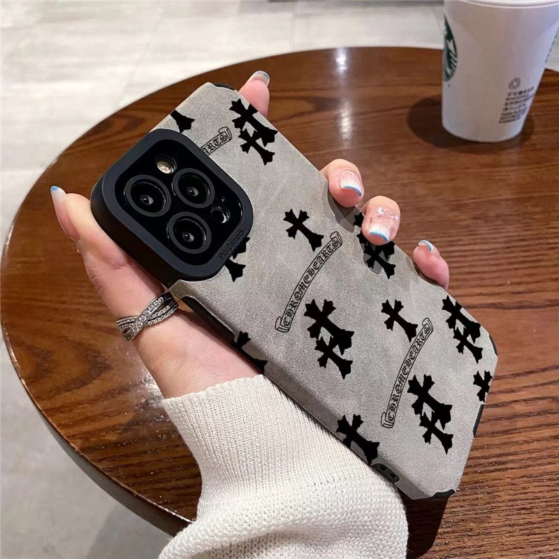 fashion designer brand jesus cross print soft leather phone case for iphone 15 14 13 12 11 pro max plus