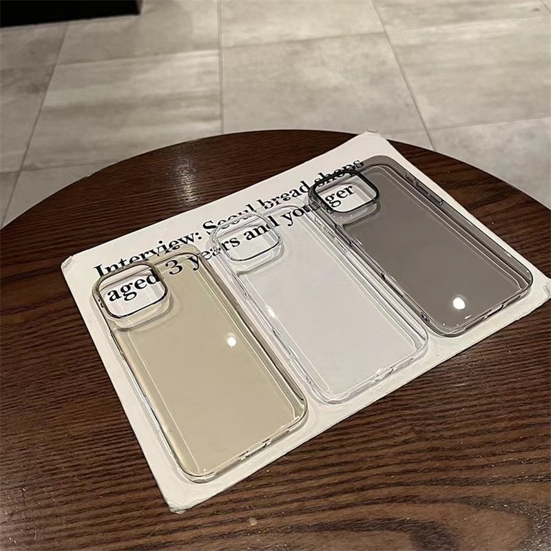 Classical Simple Design PC Transparent Cell Phone Case For iPhone 16 15 14 13 12 Pro Max Ultra-thin Hard Shockproof Cover