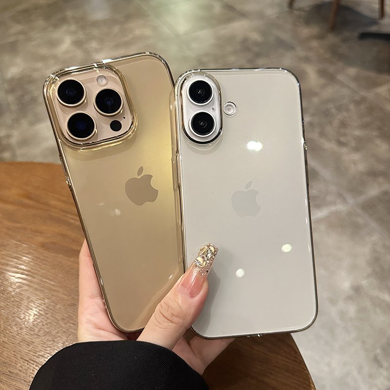 Classical Simple Design PC Transparent Cell Phone Case For iPhone 16 15 14 13 12 Pro Max Ultra-thin Hard Shockproof Cover