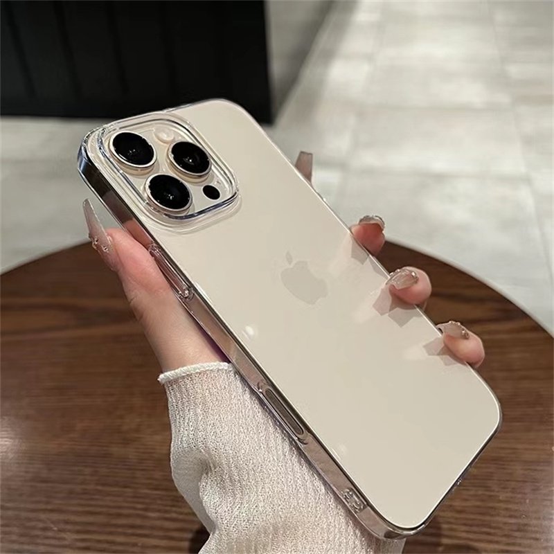Classical Simple Design PC Transparent Cell Phone Case For iPhone 16 15 14 13 12 Pro Max Ultra-thin Hard Shockproof Cover
