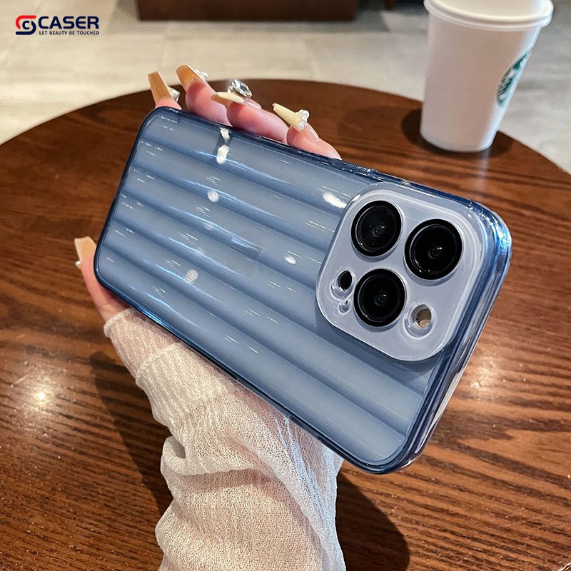 Anti-fall Solid Color Airbag Down Coat Phone Case Heat Dissipation Lens Flim Transparent Phone Cover For Iphone 16 15