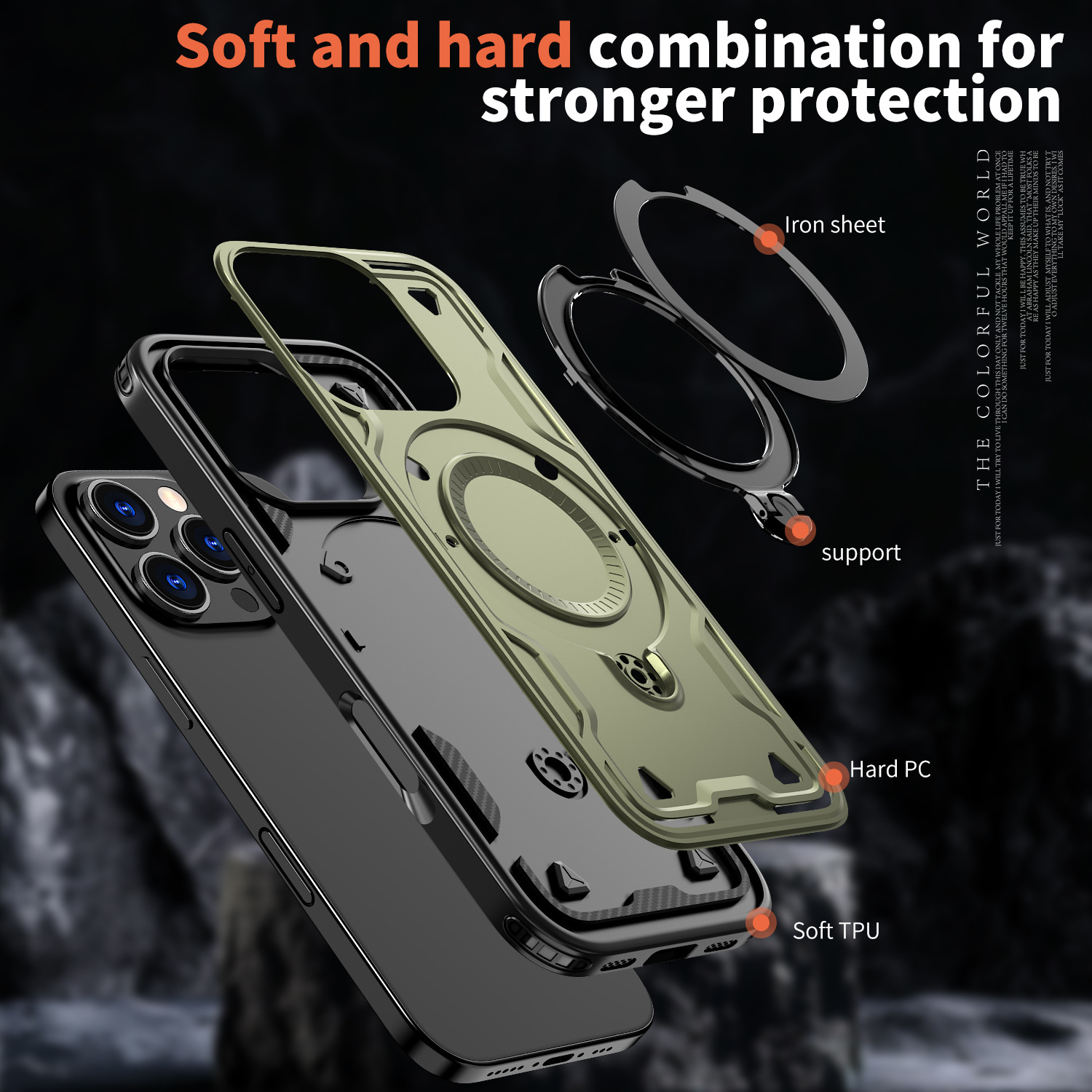 High Quality Shockproof TPU PC Phone Case Anti Shock Magnetic Wireless Charging Phone Case for iPhone 16 15 Pro Max