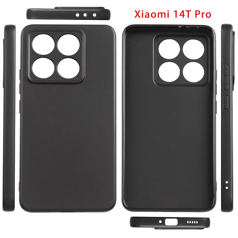 Matte Silicone Phone Case For Xiaomi 14T Pro Black TPU Back Cover Mobile Phone Cases
