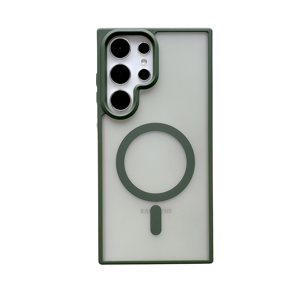 Luxury Translucent Magnetic Phone Case For Samsung Galaxy S24 Ultra S23 S22 S21 Matte Glossy Frosted Shockproof Back Cover