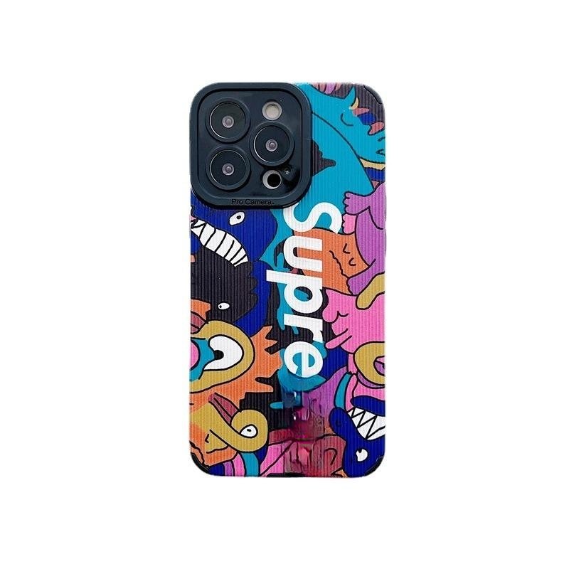 Tide Brand Supre Silicone leather printing Phone Case For iPhone 15 14 Pro max 13 12 11 XS XR 7 8 Shockproof Mobile Back Cover