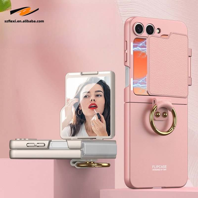 Fashionable Women's Multifunctional Beauty Mirror Phone Case For Samsung Z Flip 5 6 Protective Cover