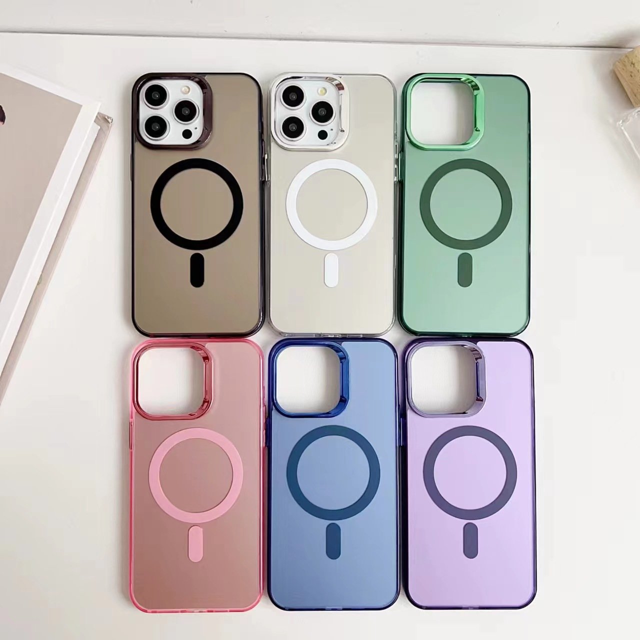 Matte Clear Fashionable Street Style Wireless Charging Protective Case for iPhone 15Pro Max 15 Plus