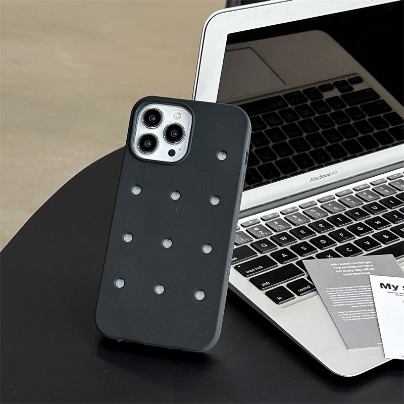 New Breathable Hole Matte Soft Silicone Mobile Phone Case For iPhone 16 14 12 11 13 15 Pro Max X Solid Color Shockproof Cover