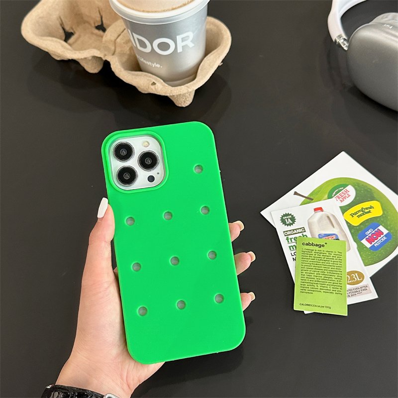 New Breathable Hole Matte Soft Silicone Mobile Phone Case For iPhone 16 14 12 11 13 15 Pro Max X Solid Color Shockproof Cover