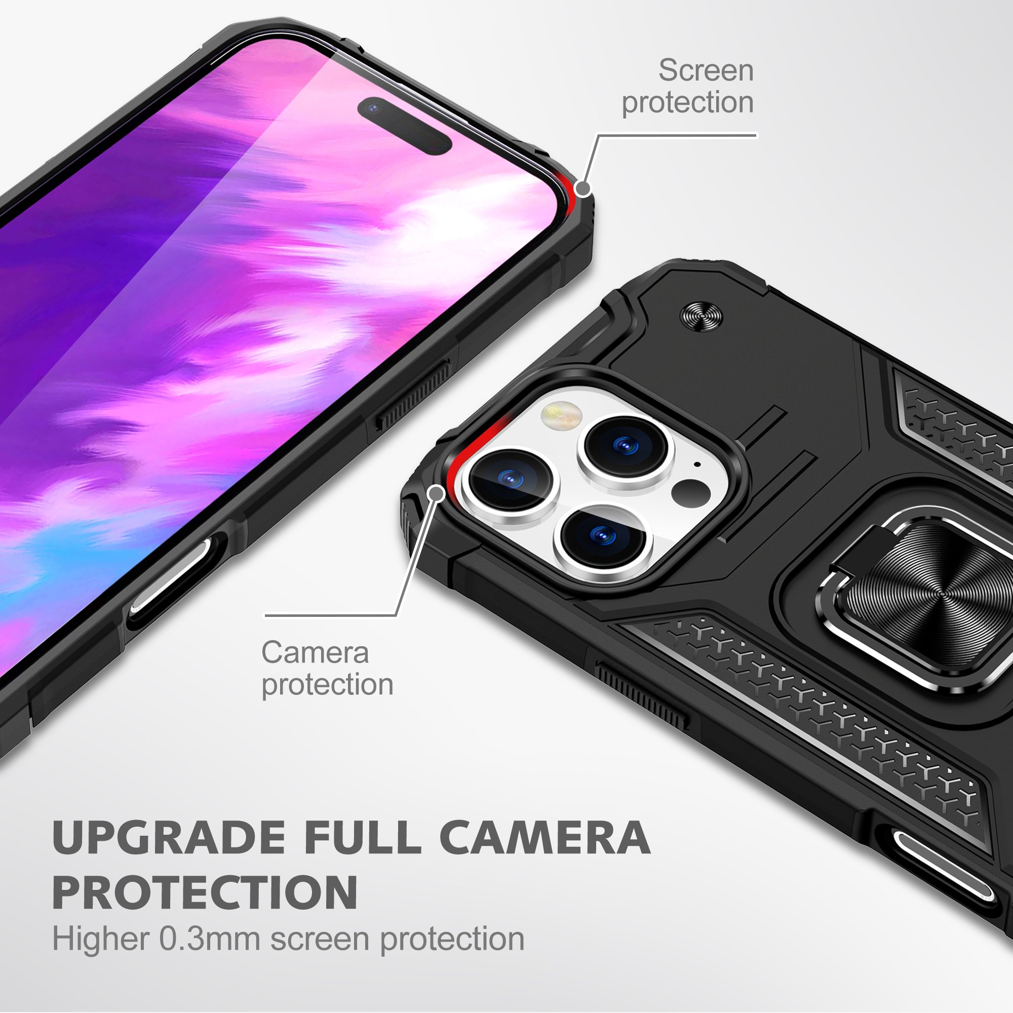 For iPhone 16 Pro Max 15 Plus 14 13 12 11 Samsung S24 Ultra S23 A55 A05S MOTO G 5G Kickstand Rugged Armor Shockproof Phone Case