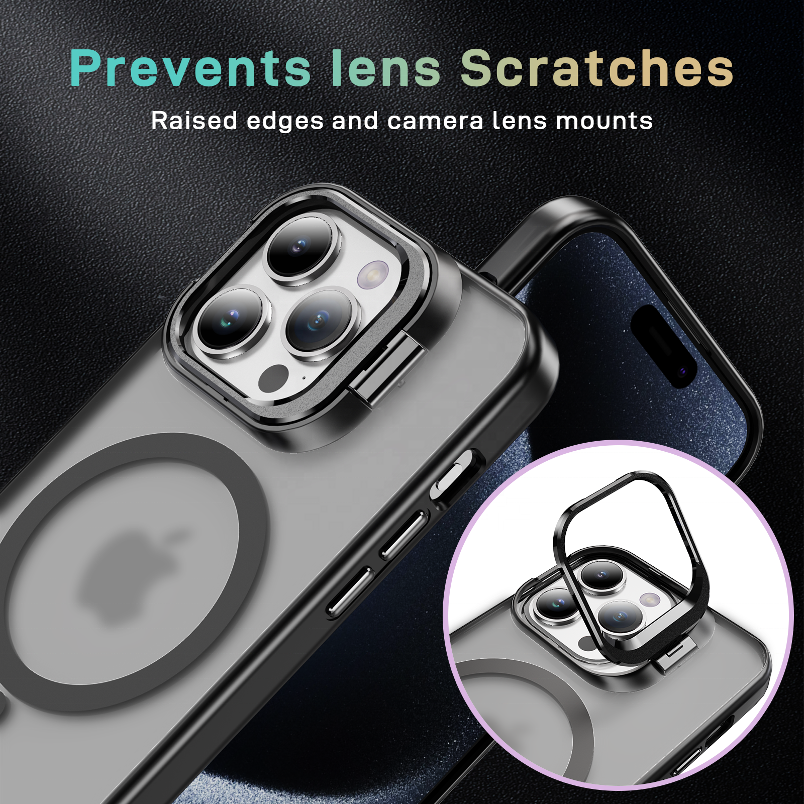 With Lens Bracket Clear Magnetic Phone Case New Luxury Cover with Camera Holder for Iphone 15 Promax 14 Pro 13 12 11 1 Piece