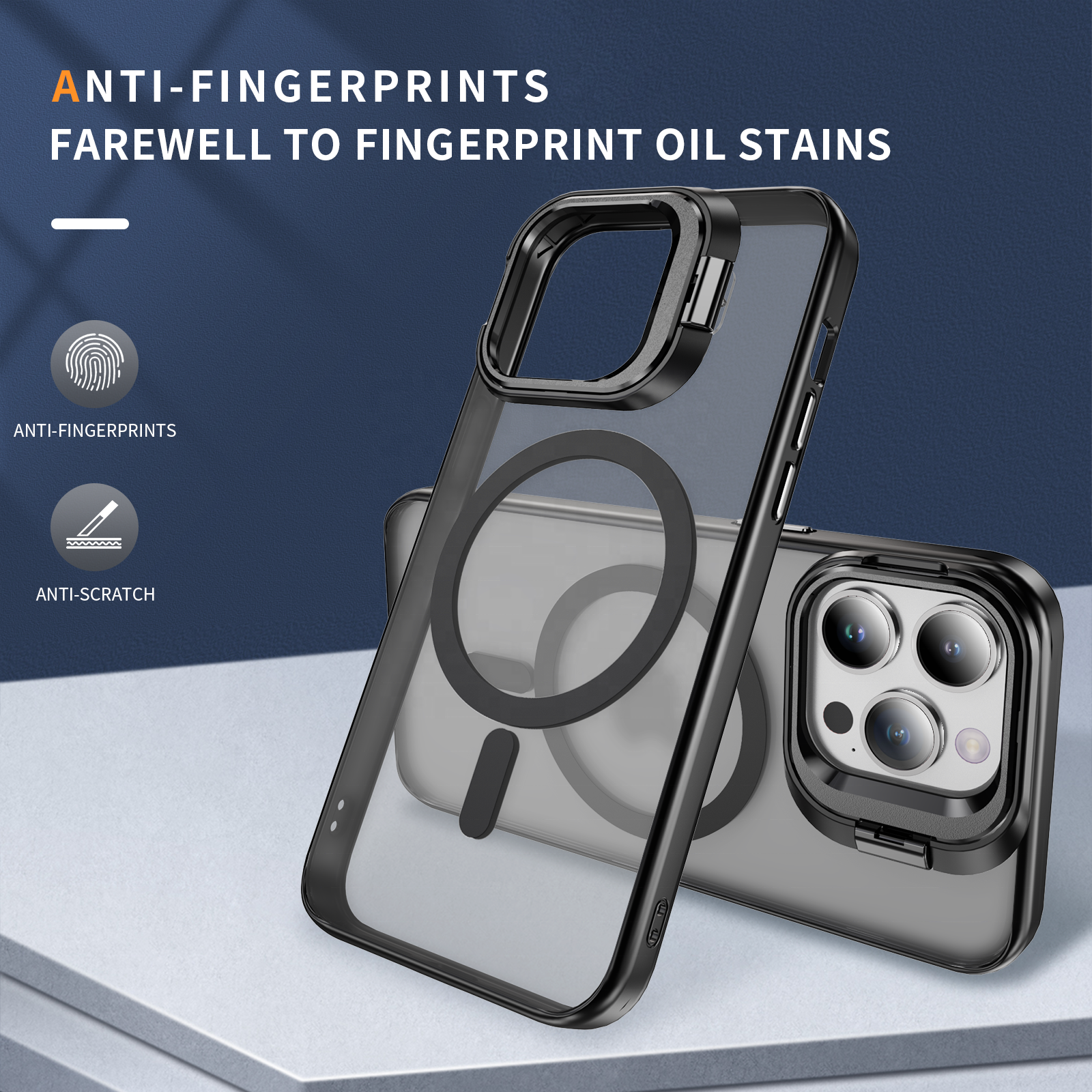 With Lens Bracket Clear Magnetic Phone Case New Luxury Cover with Camera Holder for Iphone 15 Promax 14 Pro 13 12 11 1 Piece