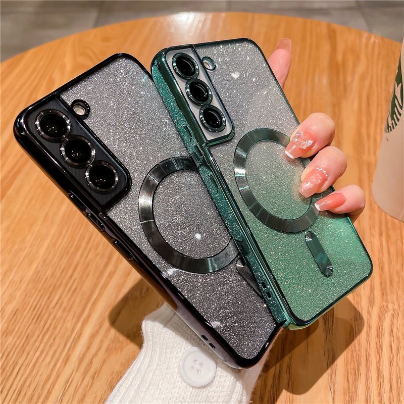 Gradient Glitter Magnetic Wireless Charging Clear Soft Cases Cover For Samsung S23 Ultra S22 S21 Plus S21FE