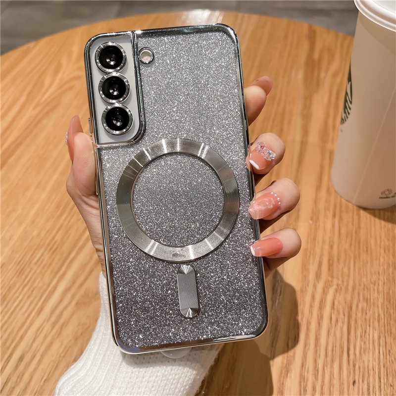 Gradient Glitter Magnetic Wireless Charging Clear Soft Cases Cover For Samsung S23 Ultra S22 S21 Plus S21FE