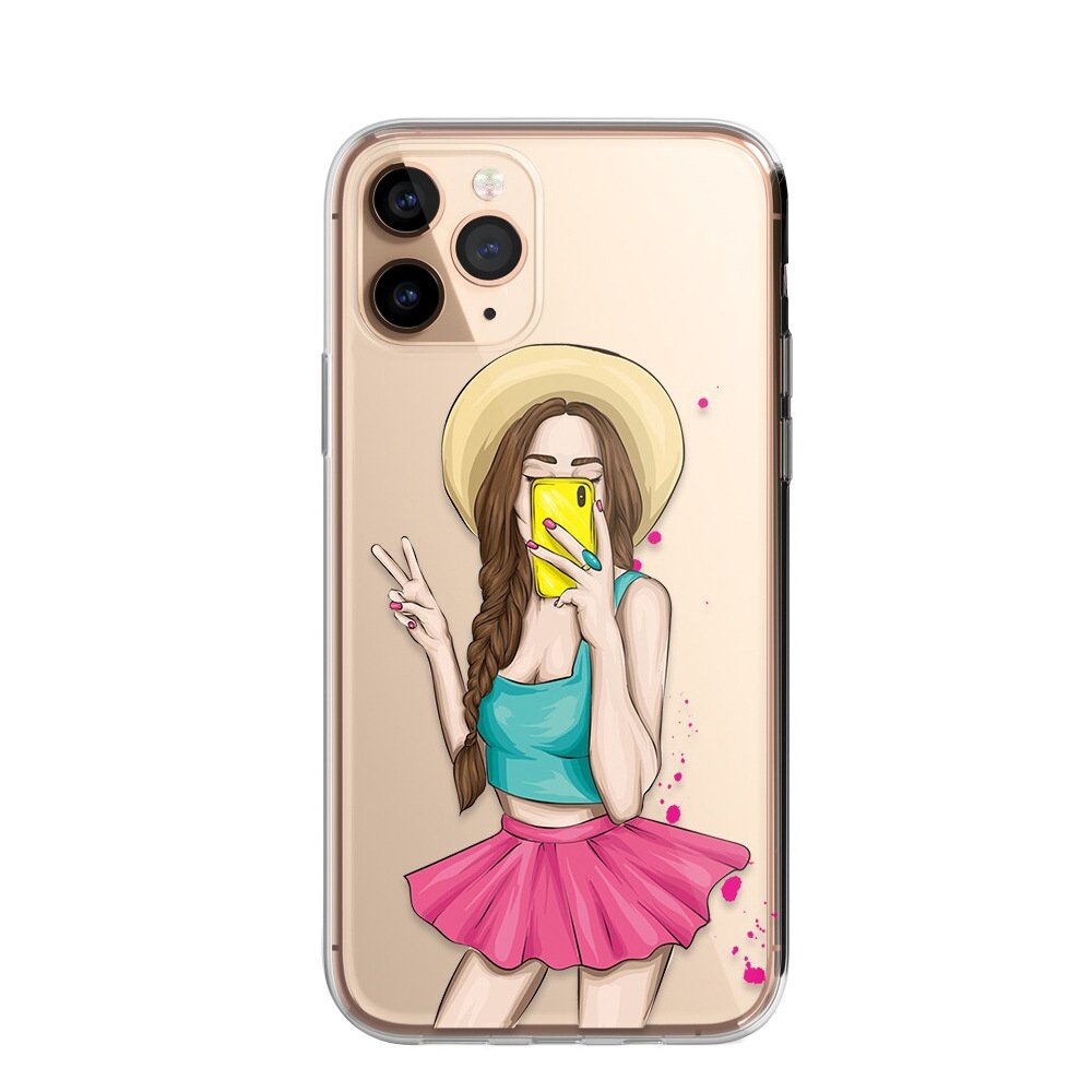 INS hot selling literary personality girl transparent tpu female mobile phone case for iPhone 13 pro max