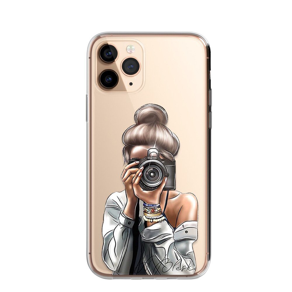 INS hot selling literary personality girl transparent tpu female mobile phone case for iPhone 13 pro max