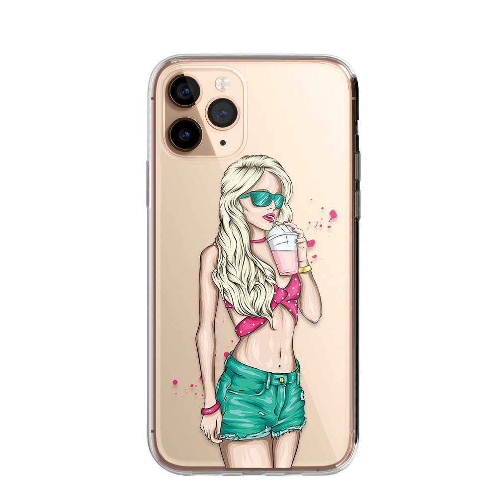 INS hot selling literary personality girl transparent tpu female mobile phone case for iPhone 13 pro max