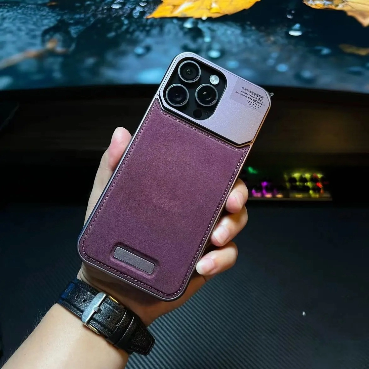 New Fine Woven Aromatherapy Magnetic Phone Case For iPhone 15 14 Pro Max Aluminum Frameless Metal Shell Flannel Protection Cover