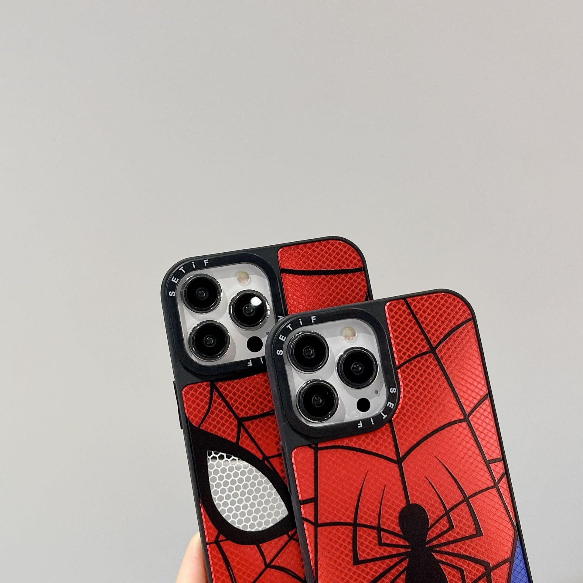 Popular custom stylish mirror mobile case print cartoon pattern Spider-Man protective cover for Iphone 11/12/13/14/15/16 pro max