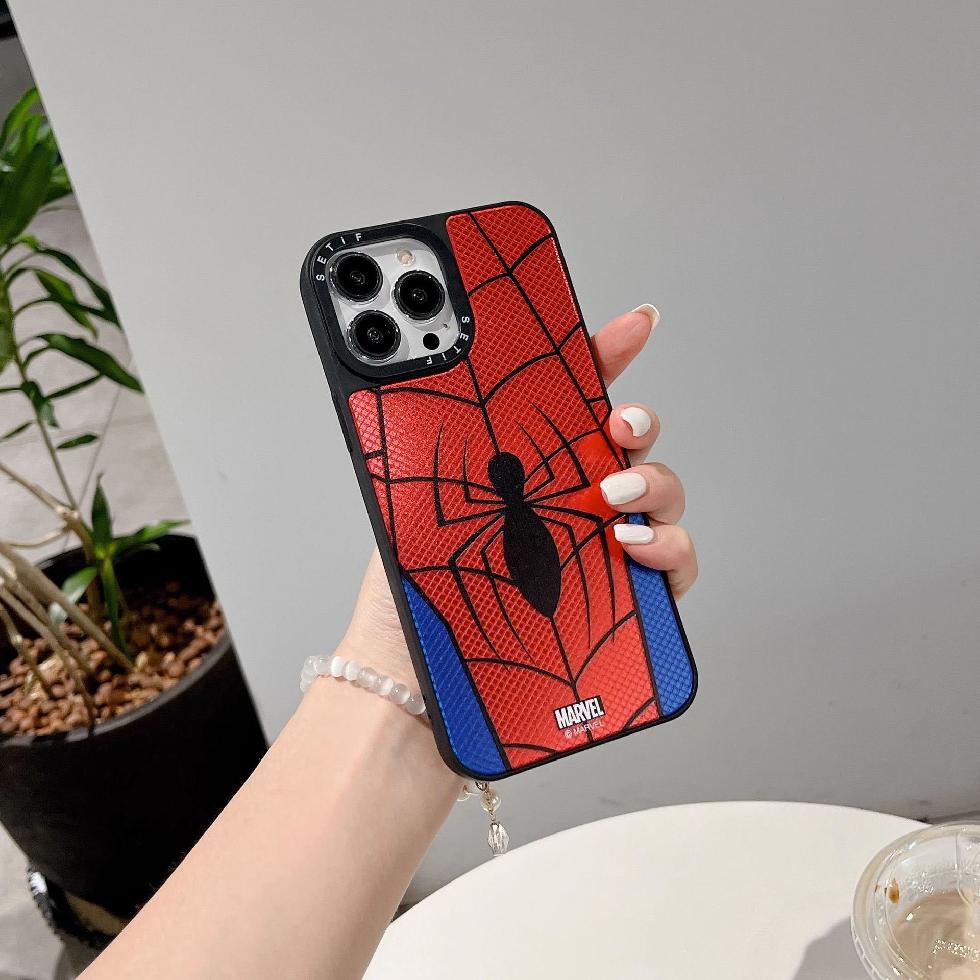 Popular custom stylish mirror mobile case print cartoon pattern Spider-Man protective cover for Iphone 11/12/13/14/15/16 pro max