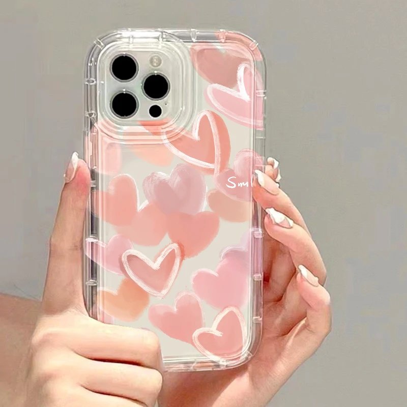 For IPhone 14 Pro Max Cases Phone Case For IPhone 11 Case 15 12 13 Pro Max XR XS 8 7 Plus Transparent Rose Flower Cover