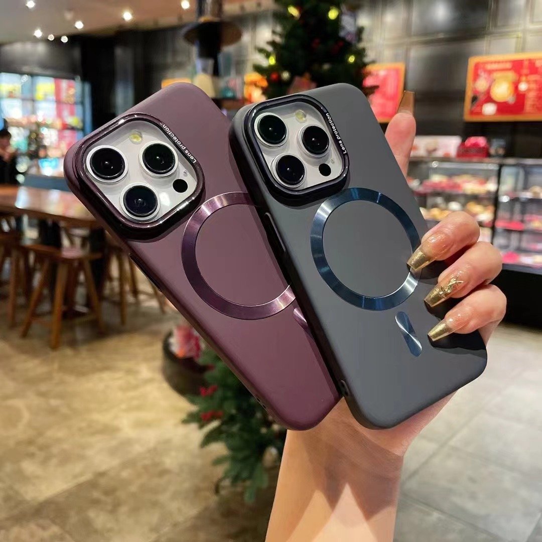 Luxury For magnetic Wireless Charge Case For iPhone 16 Pro Max 15 14 13 12 Matte Silicone Magnetic Shockproof Protection Cover