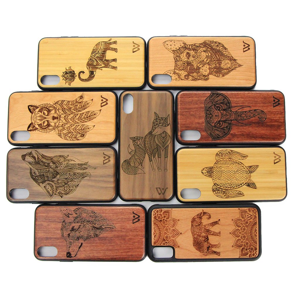 Bamboo Phone Case Customize Laser Logo Wooden Mobile Phone Cover For iPhone 13 Pro Max 14 15 Phone Case