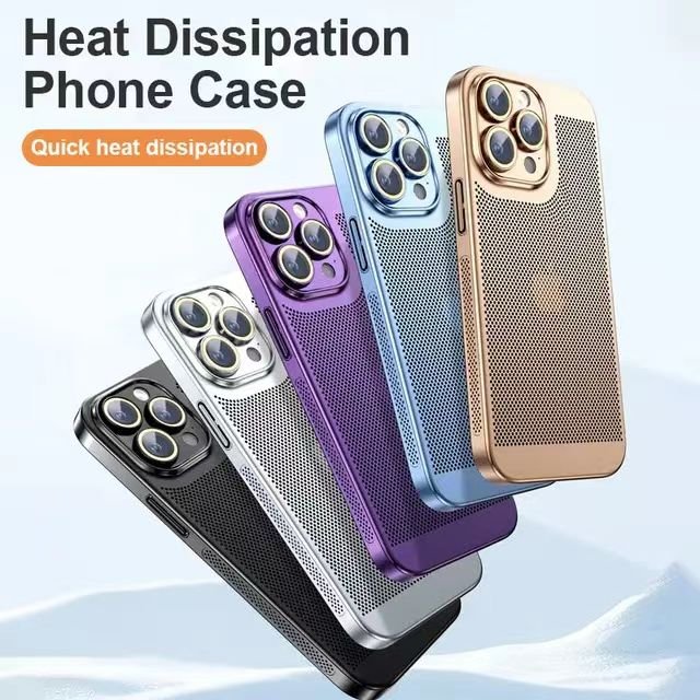Yapears Custom New Cooling Hole Plating PC Phone Case for iphone 16 Case Lens Protective Cover For Iphone 15 pro max