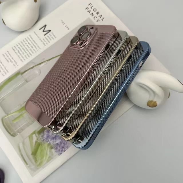 Yapears Custom New Cooling Hole Plating PC Phone Case for iphone 16 Case Lens Protective Cover For Iphone 15 pro max