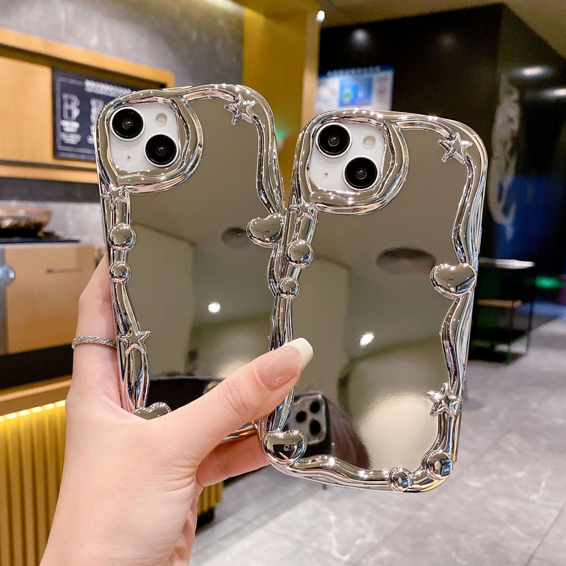 New Transparent Mirror Silver Mobile Phone Case Cover Back Cover For Iphone 12 promax 13 14 15 11