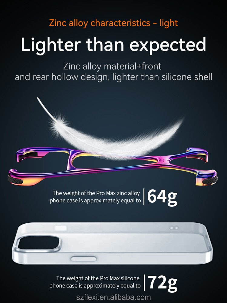 High Quality Anti-fall Alloy Metal Rimless Armor Mobile Phone Cases For iPhone 16 15 Pro Max Hollow Bare Cases