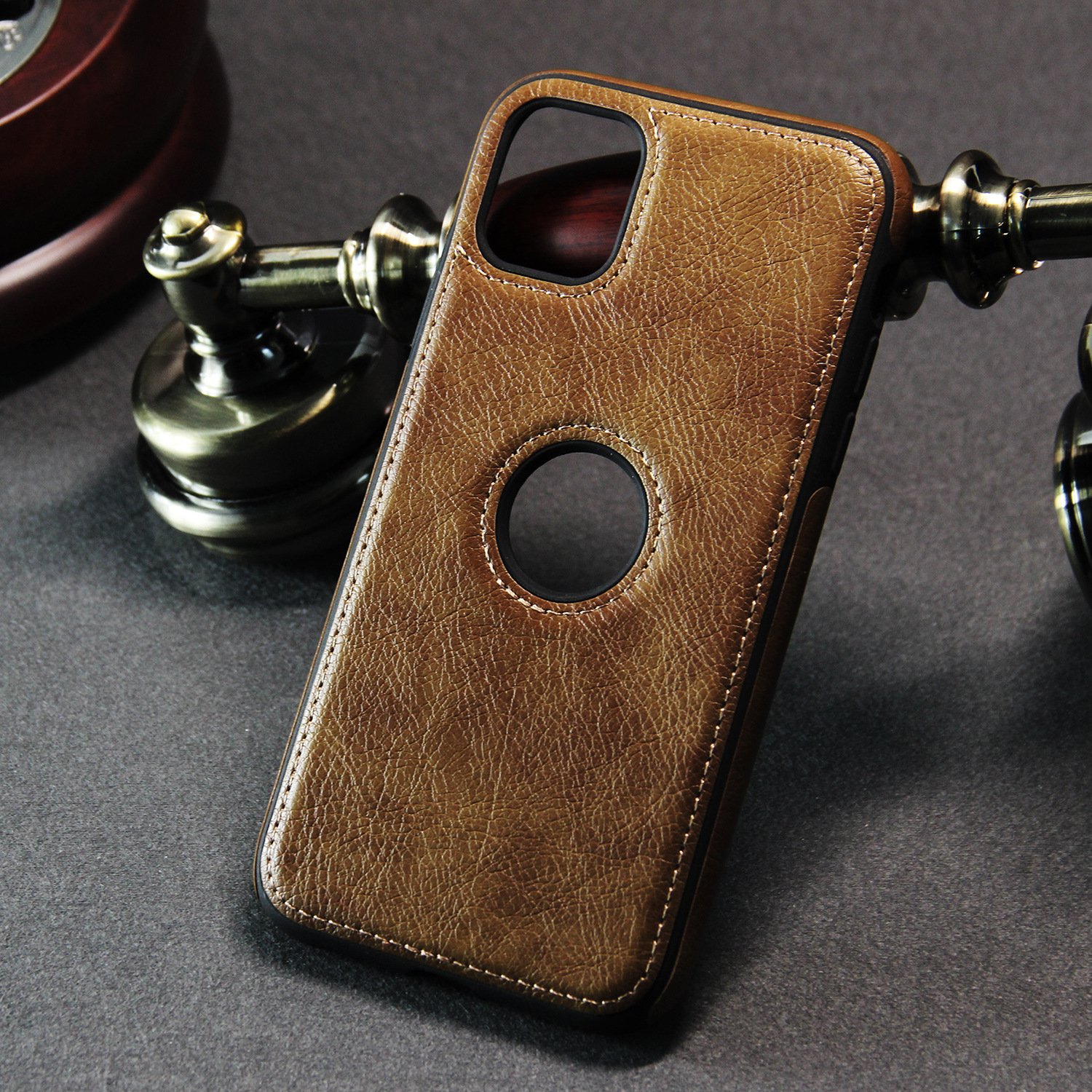 Leather Back Cover for iPhone 14 Pro Max 15 Man Luxury Black Brown PU Thin Slim Phone Cover for iPhone 16 PU Leather Back Cover