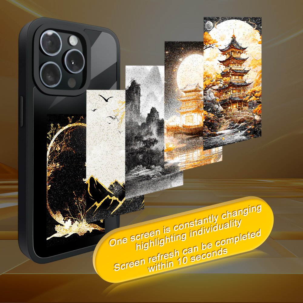 Factory Diy nfc 4 color picture smart function e lnk screen display photo in mobile Phone Case for Iphone 15 Pro Max 13 14 Plus