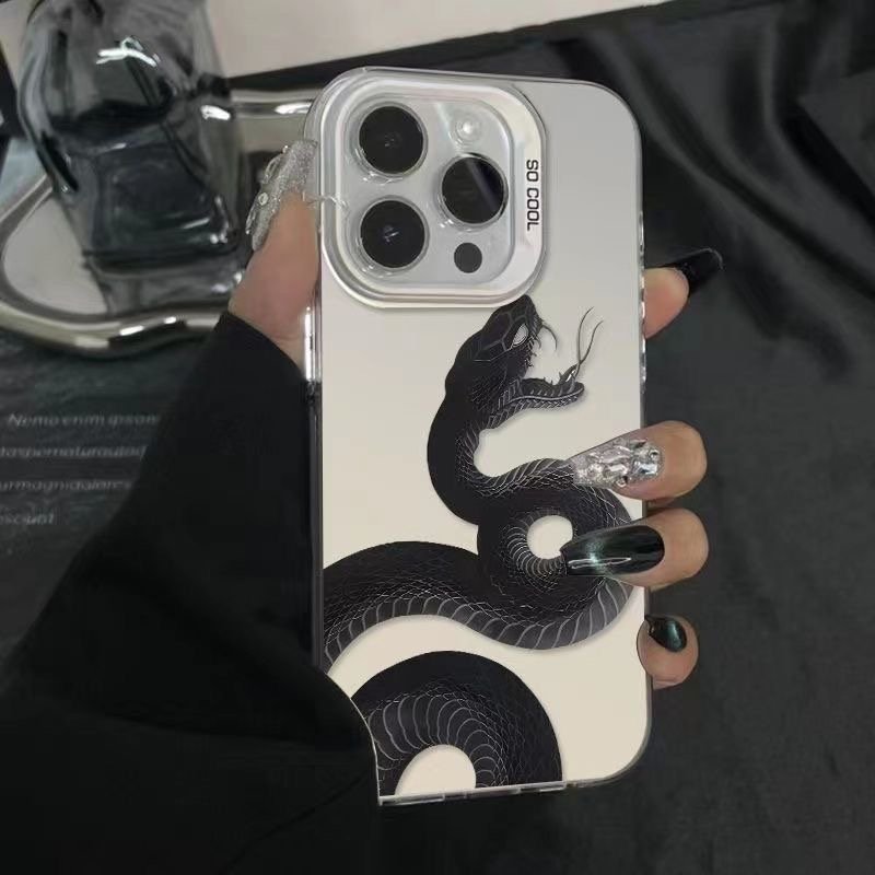 Black Snake Phone Case for iPhone 15 14 13 Pro 12 11 Pro Xs X XR Max 8 7 SE Aurora Hard TPU Cases Back Cover