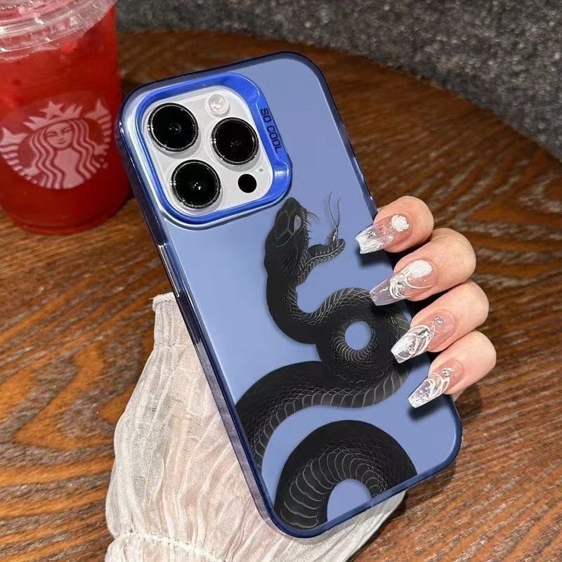 Black Snake Phone Case for iPhone 15 14 13 Pro 12 11 Pro Xs X XR Max 8 7 SE Aurora Hard TPU Cases Back Cover