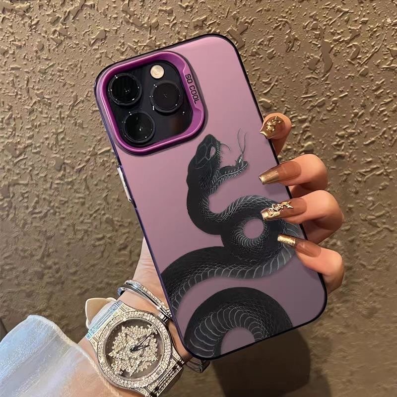 Black Snake Phone Case for iPhone 15 14 13 Pro 12 11 Pro Xs X XR Max 8 7 SE Aurora Hard TPU Cases Back Cover