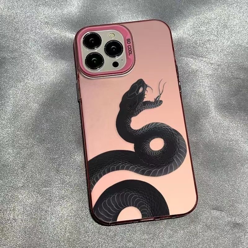 Black Snake Phone Case for iPhone 15 14 13 Pro 12 11 Pro Xs X XR Max 8 7 SE Aurora Hard TPU Cases Back Cover