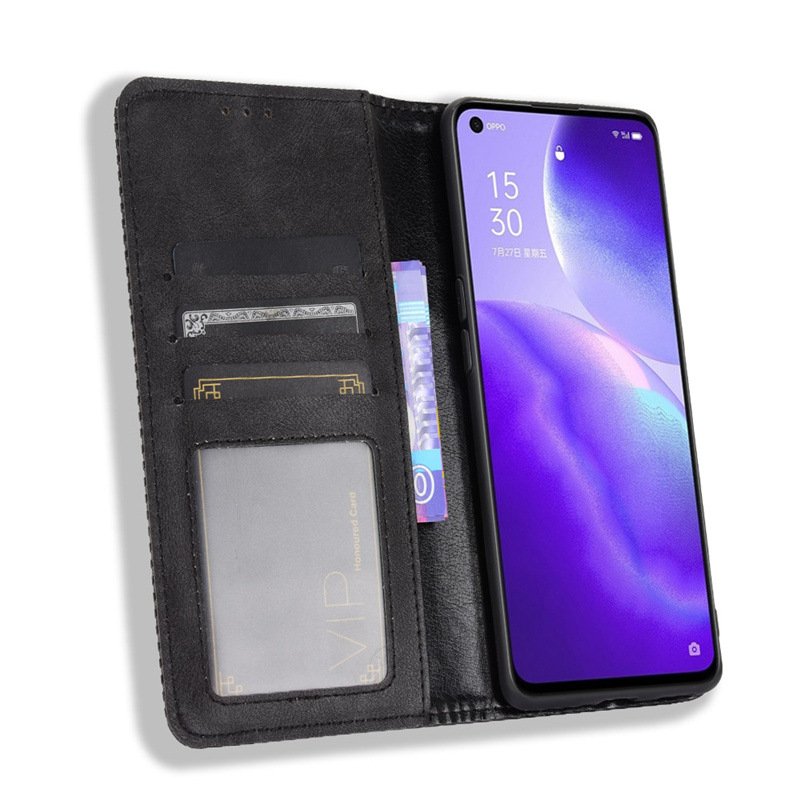 For OPPO F 11 15 17 19 Pro Plus 5g/find X2 X3 Lite Neo Pro Jmax Retro Magnetic Buckle Flip PU Leather Wallet Phone Case Cover